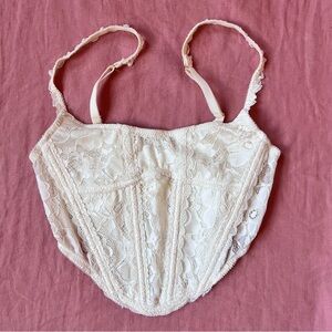 Urban Outfitters Out from Under cream lace bustier corset romantic sexy top S